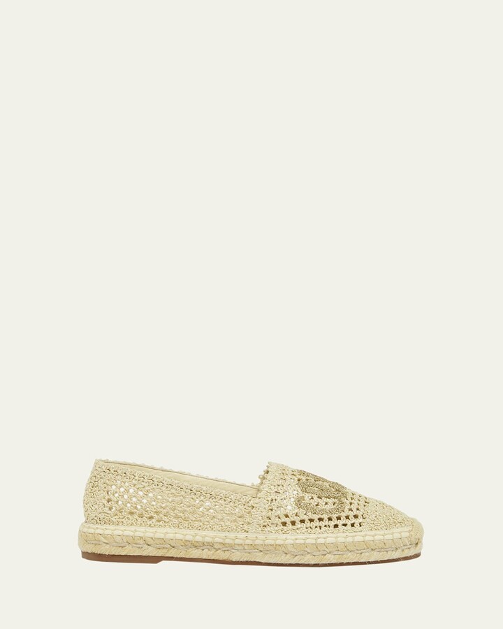 Chloé Isla Logo Crochet Knit Espadrilles