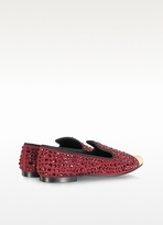 Thumbnail for your product : Giuseppe Zanotti Dark Red Suede Loafer w/Crystal