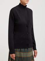 Thumbnail for your product : Burberry Logo Intarsia Merino Wool Cardigan - Womens - Black
