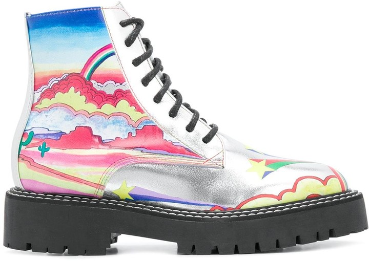 liu jo pink combat boots