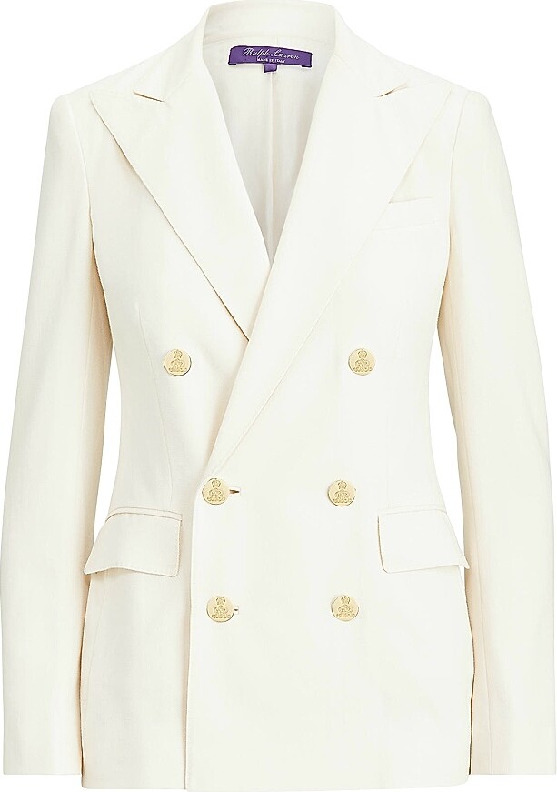 Ralph Lauren Collection Women's Iconic Style Camden Double-Breasted Blazer - Black - Size 0