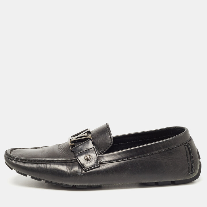 Louis Vuitton Black Patent Leather Monk Strap Loafers Size 42 - ShopStyle
