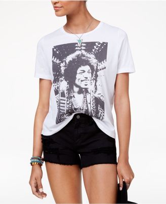 Doe DOE Juniors' Jimi Hendrix Boyfriend Graphic T-Shirt