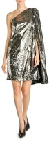 Thumbnail for your product : Stella McCartney Asymmetric Messy Sequin Cape Shift Dress