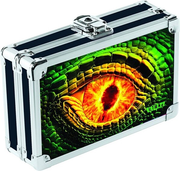 Vaultz® MetalPencilBoxAdventureDragonEye MulticolorMetalPencilCasewithClaspClosure,8.5"x5"x2.5"
