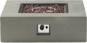 Jaxenor Propane Fire Pit Table 40 Inch Firepits for Outside Square Gas Fire Pit for Outside Patio Propane Fire Table 50000BTU Light Grey