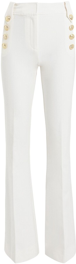 flared stretch trousers