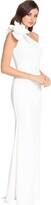 Thumbnail for your product : Xscape Evenings Long Scuba Ruched One-Shoulder Flower (Ivory) Women's Evening