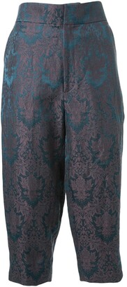 aganovich Baroque Jacquard Cropped Trousers