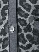 Thumbnail for your product : Thom Browne Leopard Wool Jacquard V-Neck Cardigan