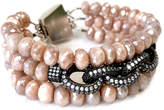 Thumbnail for your product : Dripping In Gems Triple Strand Pink Moonstone Chain Link Bracelet