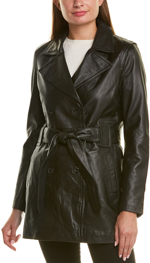 Badgley Mischka Double Ted Leather, Trench Coat Looks Badgley Mischka Leather
