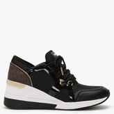 Thumbnail for your product : Michael Kors Livi Black Logo Coated Canvas Mesh Trainers