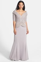 Thumbnail for your product : Daymor Embellished Stretch Tulle & Crepe Gown