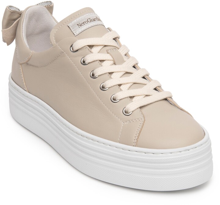 platform sneakers with bow