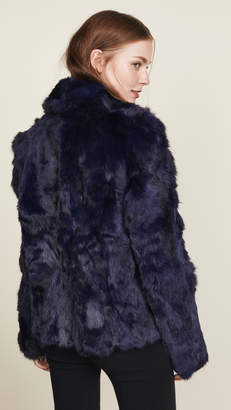 Adrienne Landau Textured Rabbit Pea Coat