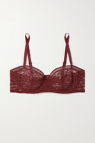 Thumbnail for your product : Eres Poudrée Stretch-leavers Lace Bra - Red