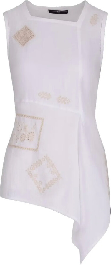 High Embroidered Asymmetric Top