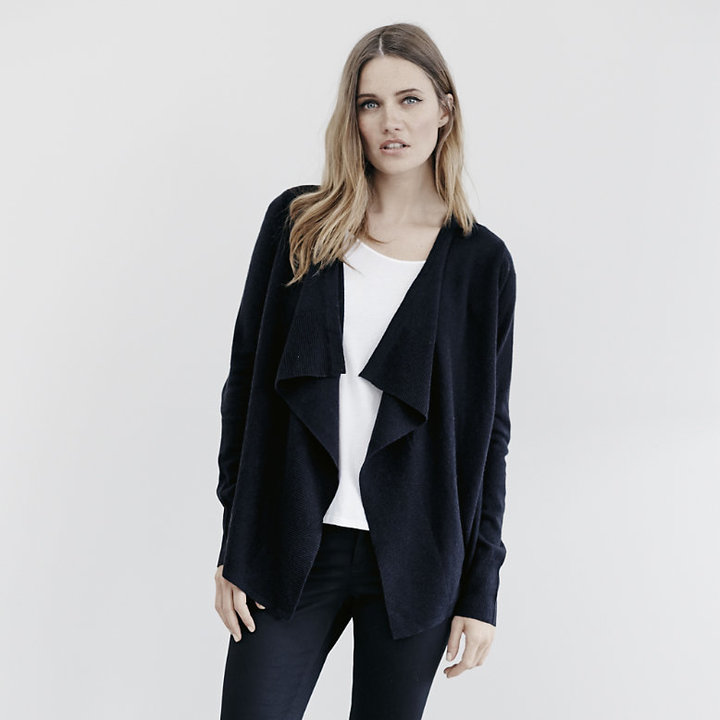 The White Company Cashmere waterfall cardigan - navy - ShopStyle