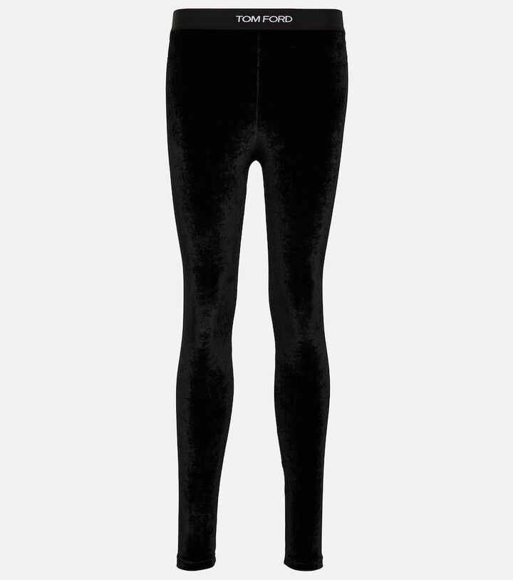 Tom Ford Logo velvet leggings ShopStyle