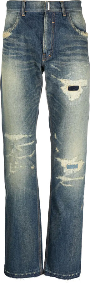 Givenchy Distressed Straight-Leg Jeans