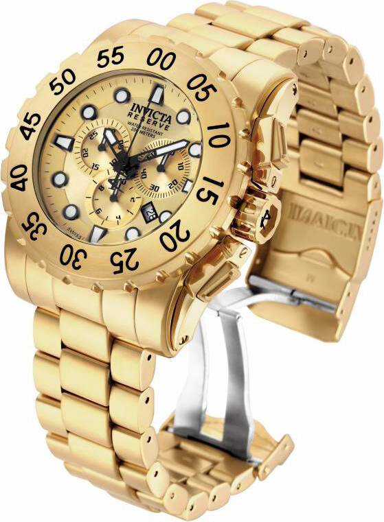 Zales Men's Invicta Reserve Chronograph GoldTone Watch with GoldTone Dial (Model 17379