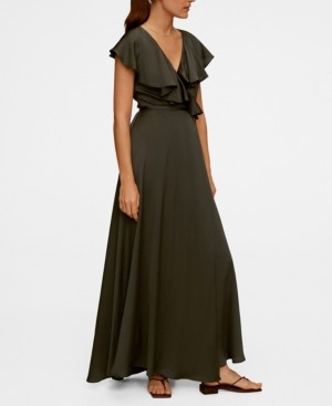 mango green wrap dress