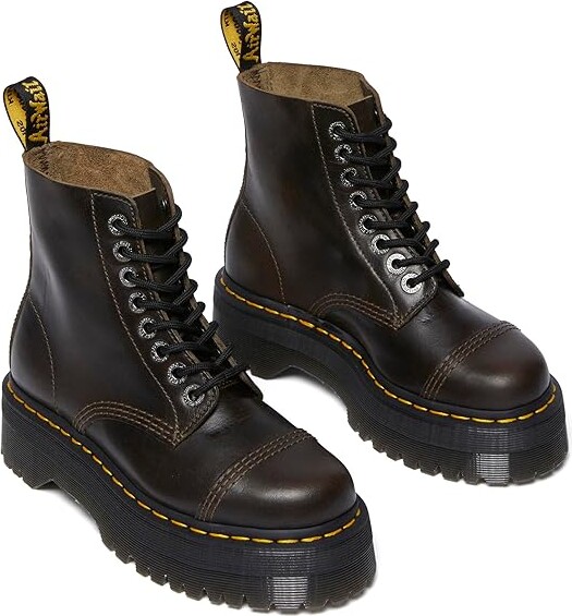 Dr. Martens Sinclair Leather Platform Boots Boots Dark Taupe : UK 8 (US Men's 9 - US Women's 10) Medium