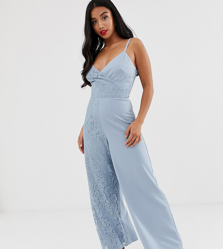 little mistress lace detail jumpsuit