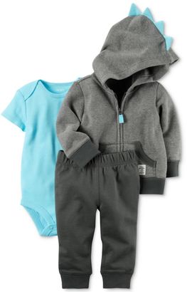 Carter's 3-Pc. Cotton Dinosaur Hoodie, Bodysuit and Pants Set, Baby Boys (0-24 months)