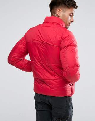Pull&Bear Puffer Jacket In Red