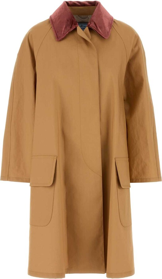 Prada Camel Cotton Overcoat