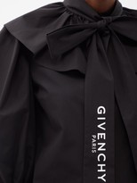 Thumbnail for your product : Givenchy Logo-print Puff-sleeve Cotton-poplin Blouse - Black