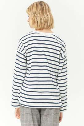 Forever 21 Striped Crew Long Sleeve Top