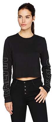 Calvin Klein Jeans Women's Long Sleeve Cropped Calvin Logo Tee