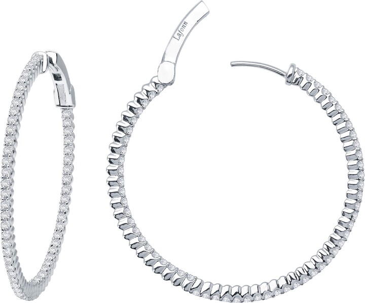Lafonn Simulated Diamond Inside Out Hoop Earrings