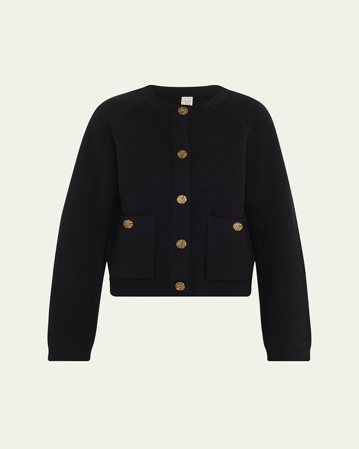 Totême Hammered Button Wool Cashmere Cardigan