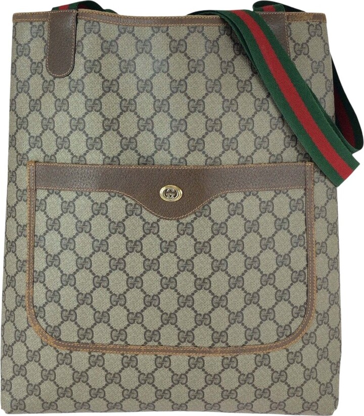 Gucci Beige Gg Supreme Canvas Tote Shoulder Bag (Authentic Pre-Loved)