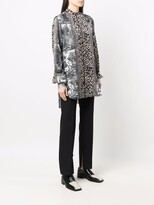 Thumbnail for your product : Pierre Louis Mascia Aloe panelled long-sleeve silk shirt