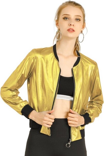 Masala Baby Little Girl's Metallic Bomber Jacket, Gold, 8Y : :  Fashion