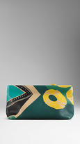 Thumbnail for your product : Burberry Book Cover Print Leather Pouch