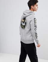 Thumbnail for your product : Hollister Sleeve Camo Print Logo Hoodie In Grey