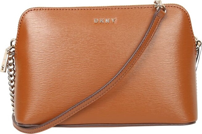 DKNY Bryant Park Orange Saffiano Leather Top Zip Cross-Body Bag