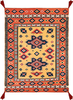 Canora Grey Tokyo Collection Beige Brick-Toned Traditional Motif Patterned Woven Base Vintage Decorative Rug