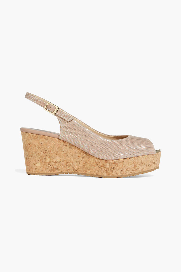 slingback cork wedges