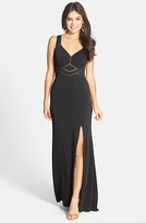 Thumbnail for your product : La Femme Cutout Back Jersey Gown