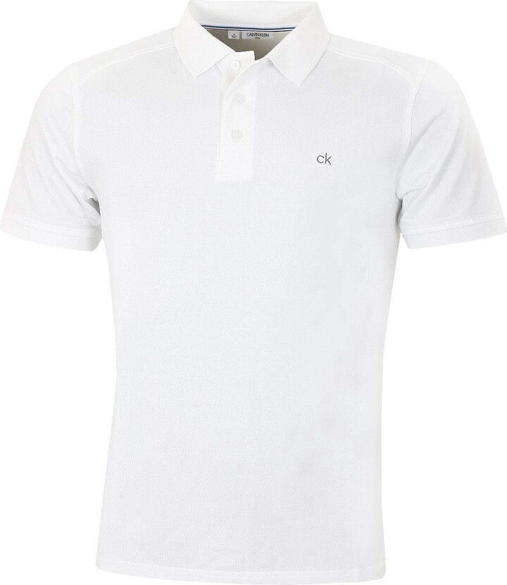 Calvin Klein Mens Campus Polo Shirt - White - XL - ShopStyle