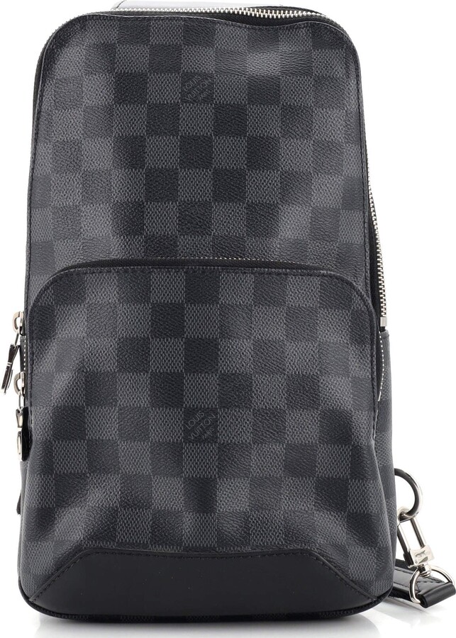 LOUIS VUITTON Avenue Sling Damier Graphite Crossbody Bag Black