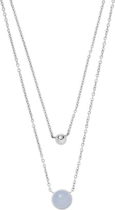 Skagen Women's Sea Glass Silver-Tone Stainless Steel Multi-Strand Necklace  (Model: SKJ1436040) - ShopStyle