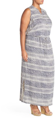 Caslon Sleeveless Woven Maxi Dress (Plus Size)